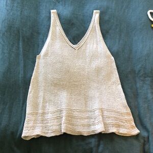 Handknit neutral swing tank top